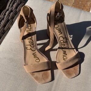Sam Edelman Beige Suede Block Heels